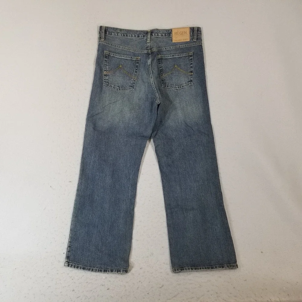 Re-Gen Jeans mens 36 x 30 relaxed loose baggy straight blue organic cotton pants